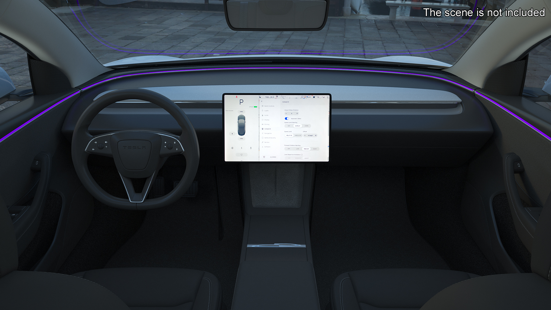Tesla Model 3 2024 White Lights On 3D model