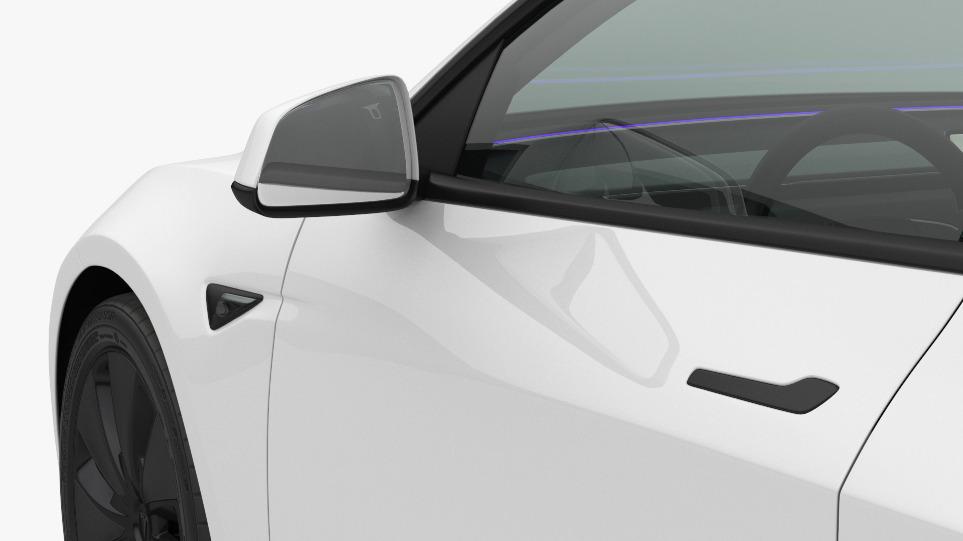 Tesla Model 3 2024 White Lights On 3D model