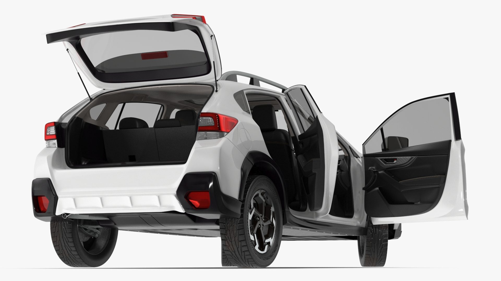 3D Compact Hybrid Crossover White Rigged for Cinema 4D