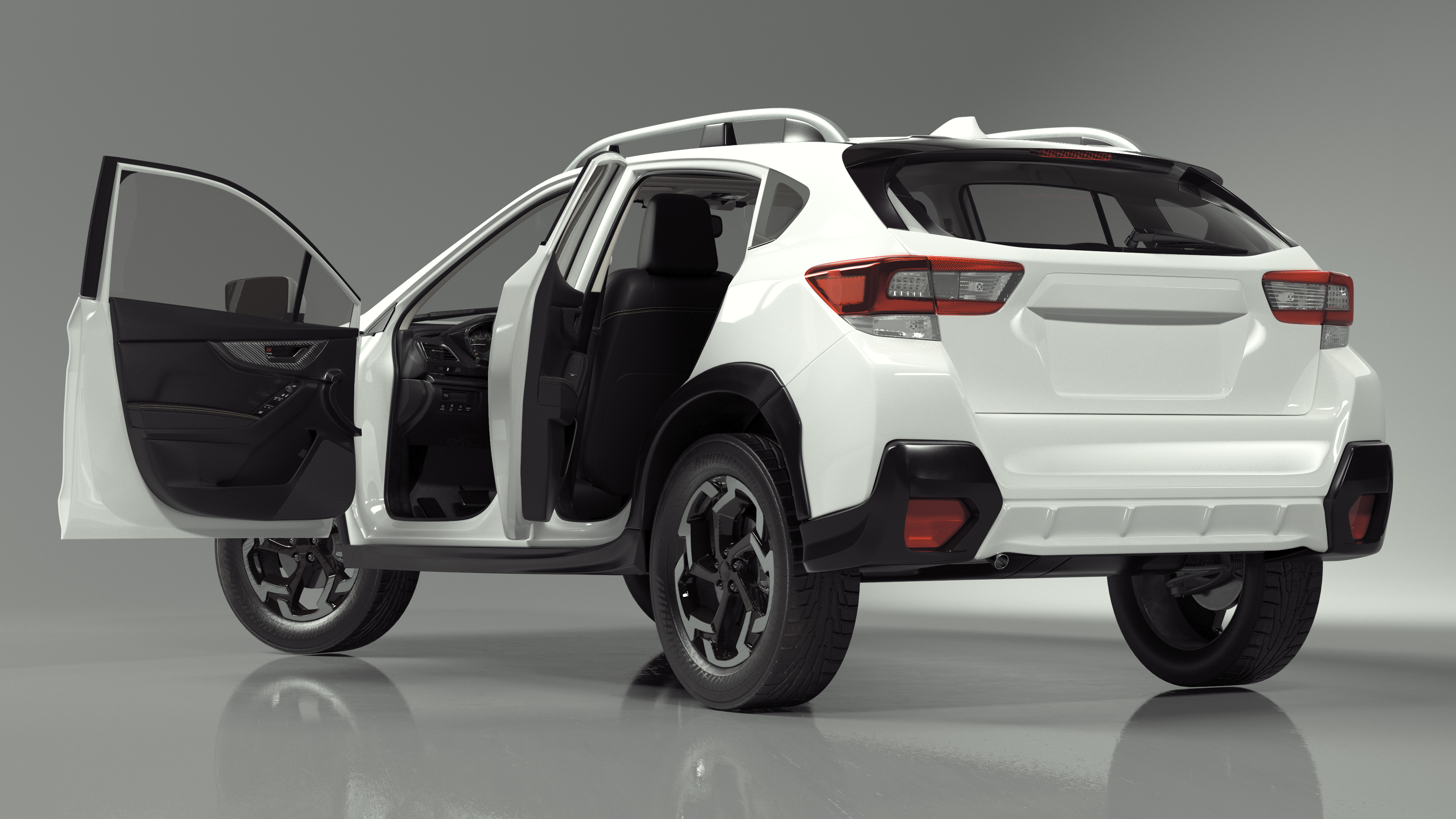 3D Compact Hybrid Crossover White Rigged for Cinema 4D