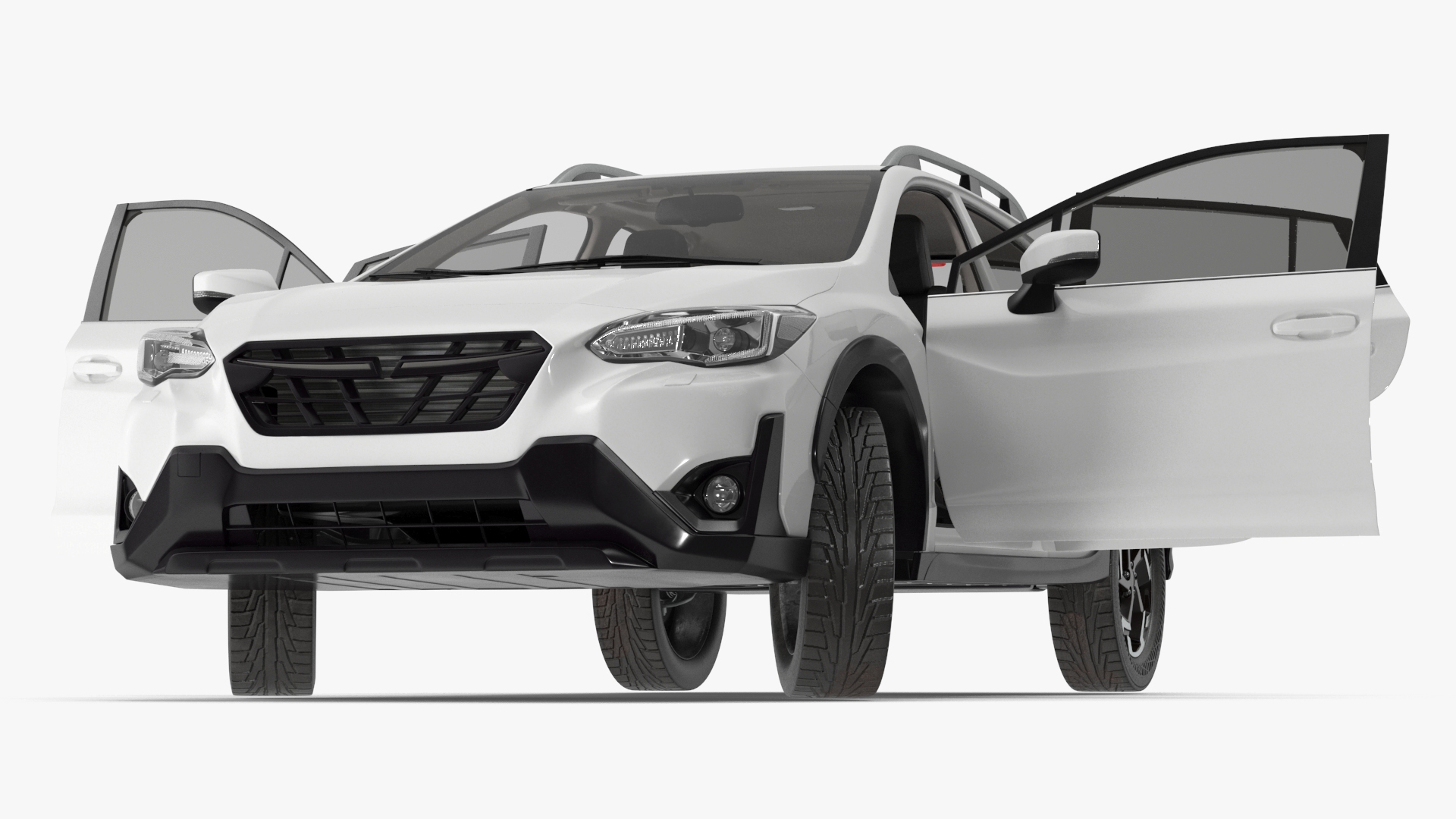 3D Compact Hybrid Crossover White Rigged for Cinema 4D