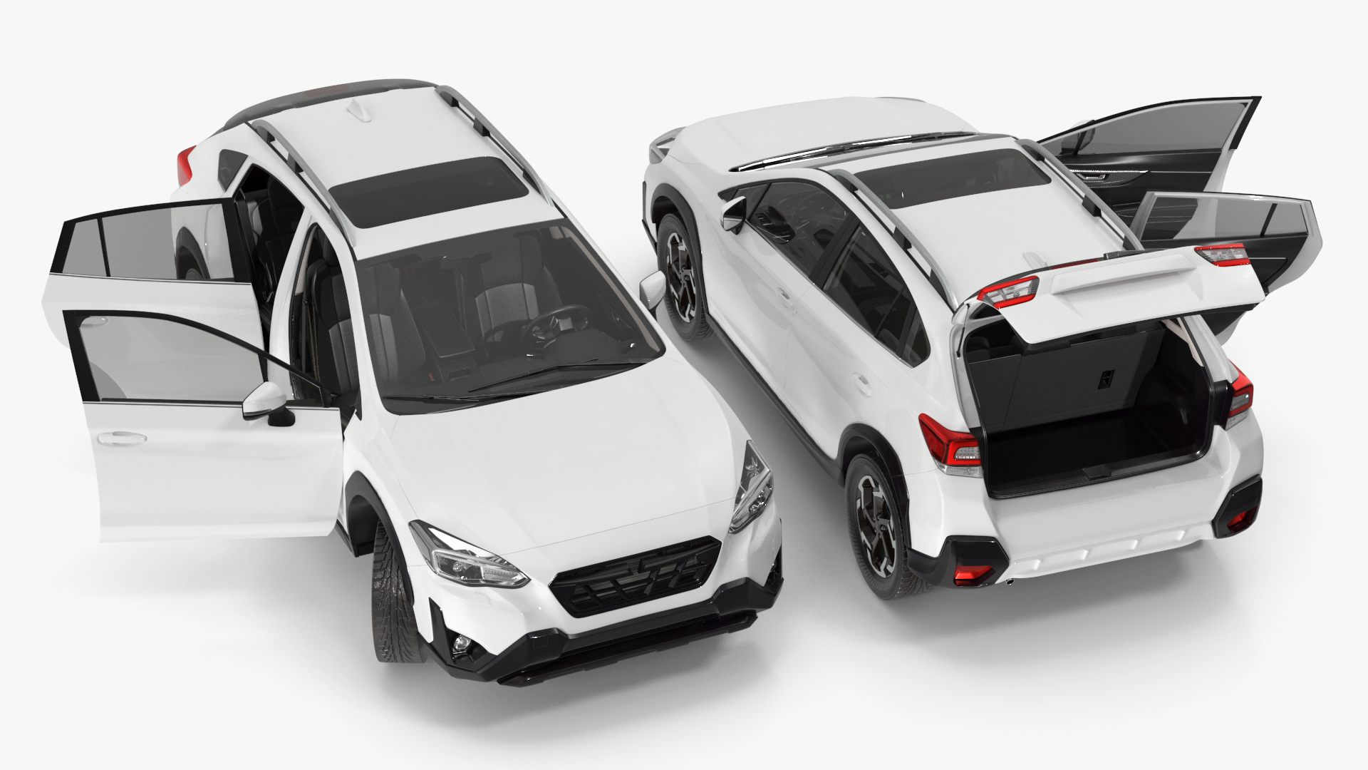 3D Compact Hybrid Crossover White Rigged for Cinema 4D