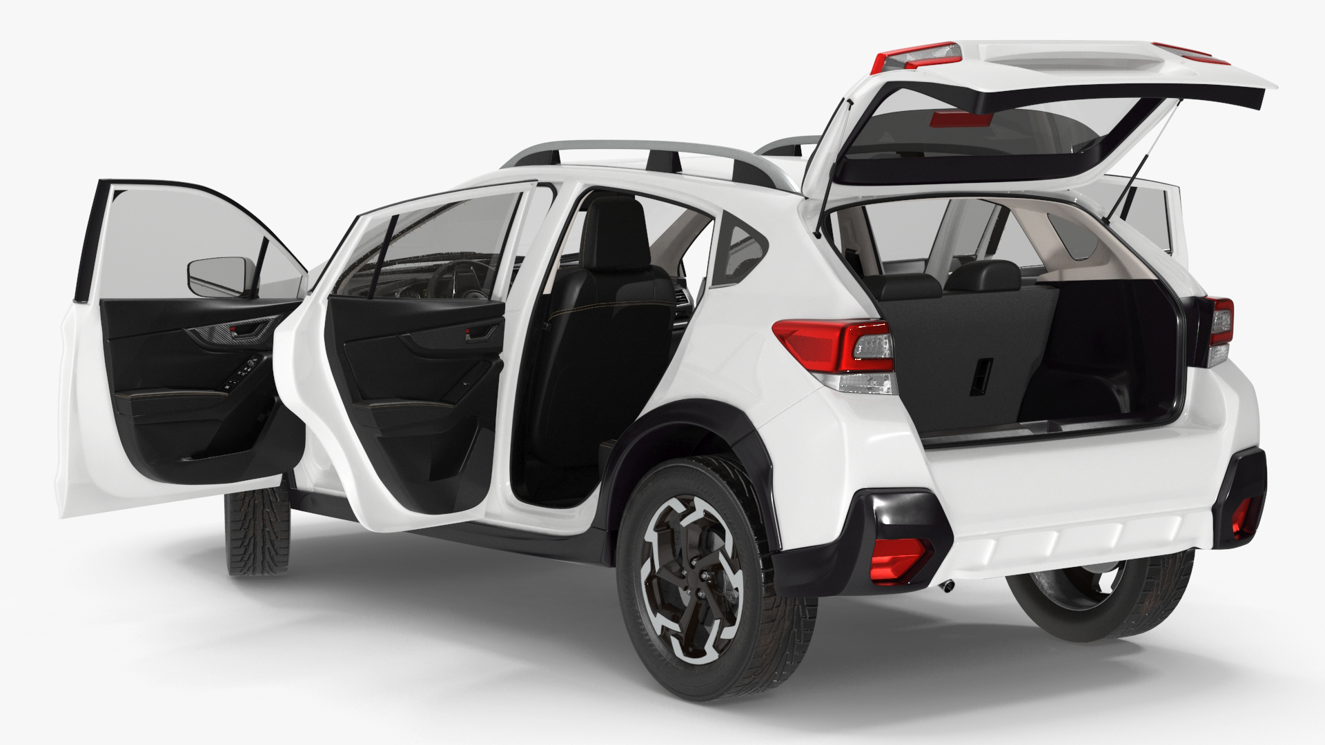 3D Compact Hybrid Crossover White Rigged for Cinema 4D