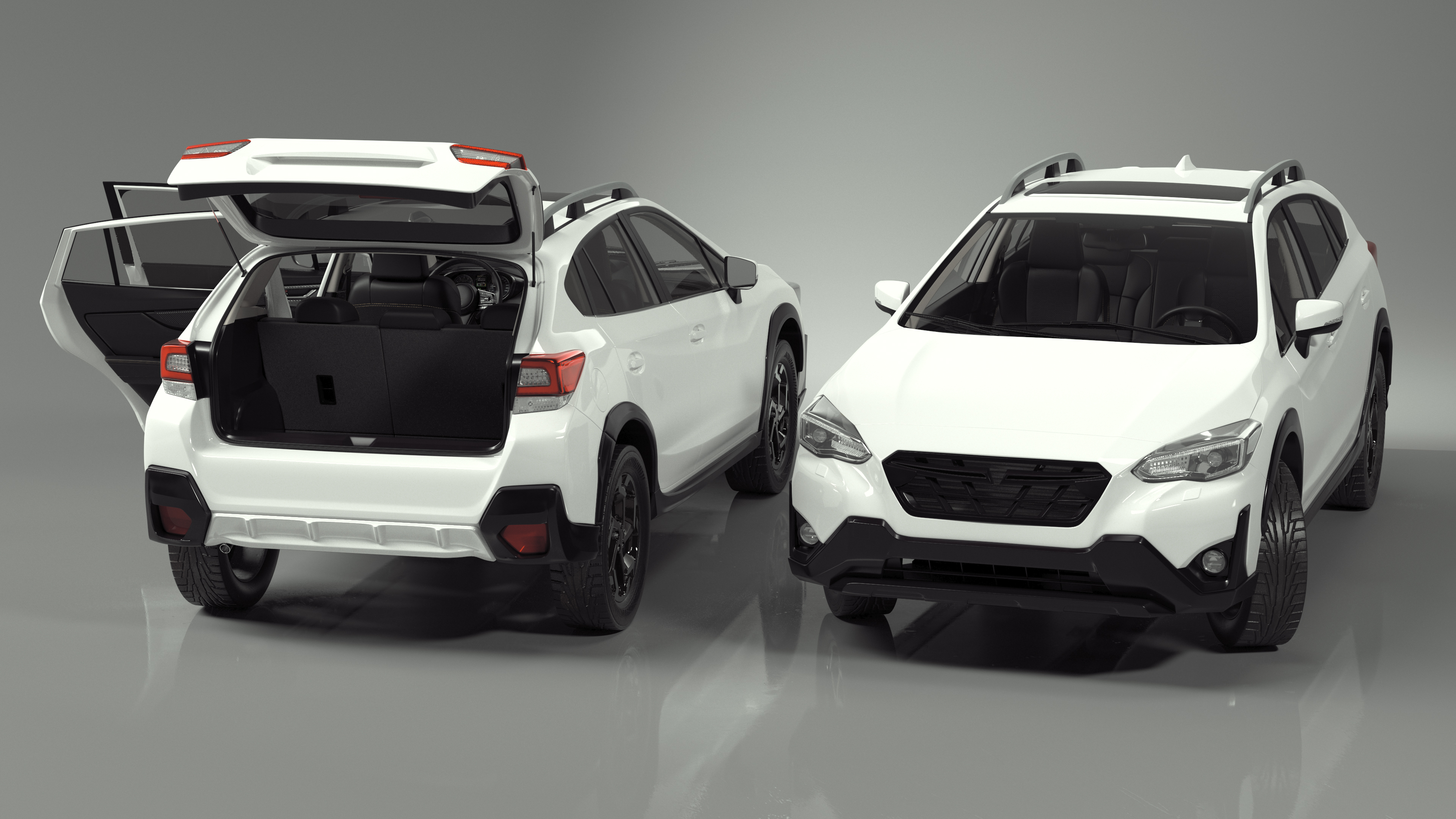 3D Compact Hybrid Crossover White Rigged for Cinema 4D