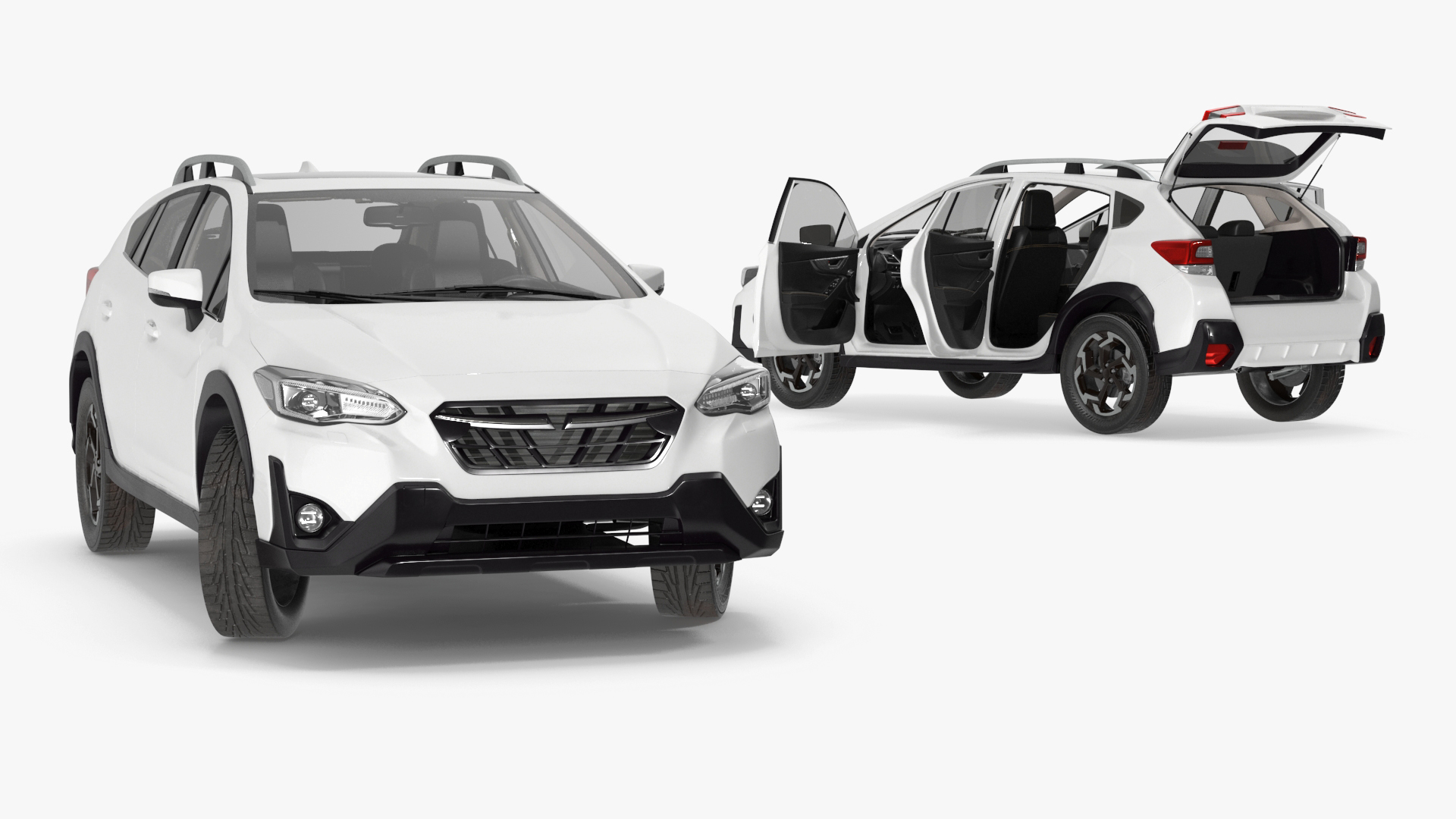 3D Compact Hybrid Crossover White Rigged for Cinema 4D