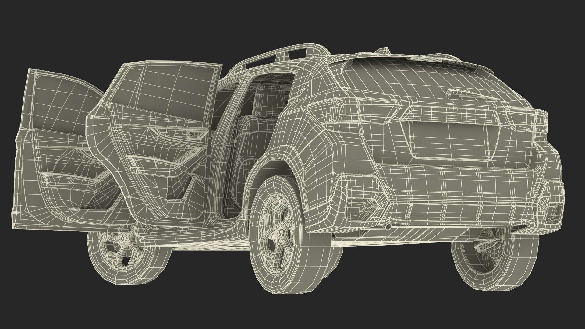 3D Compact Hybrid Crossover White Rigged for Cinema 4D