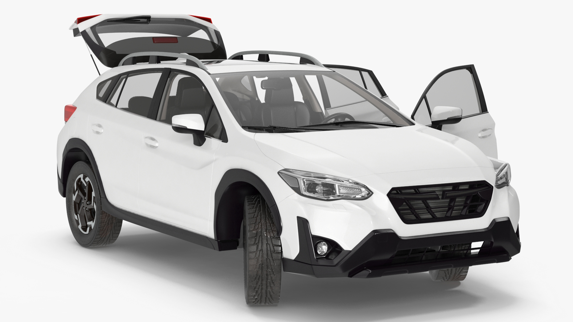 3D Compact Hybrid Crossover White Rigged for Cinema 4D