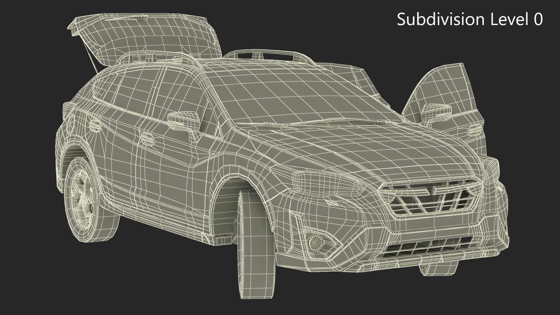 3D Compact Hybrid Crossover White Rigged for Cinema 4D