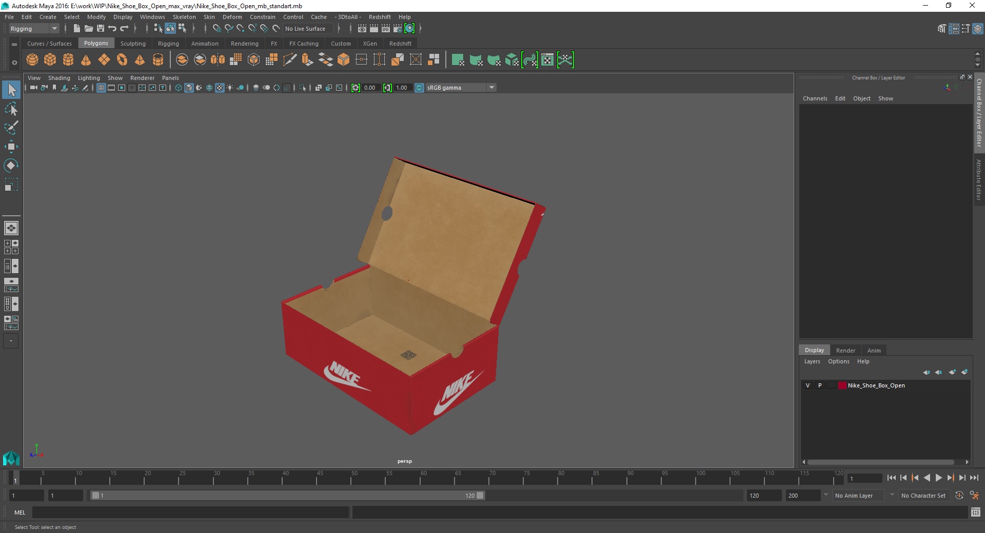 3D Nike Shoe Box Open model