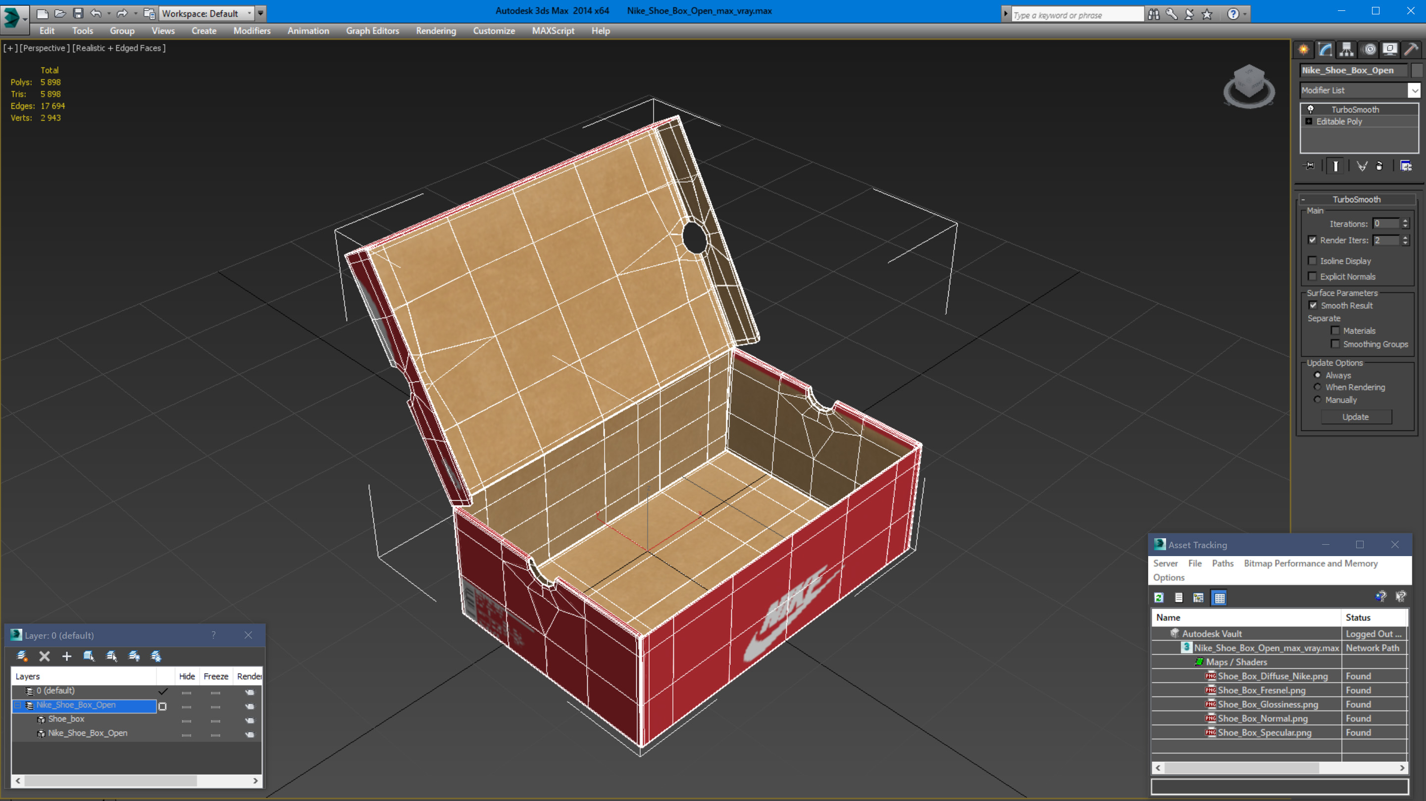 3D Nike Shoe Box Open model