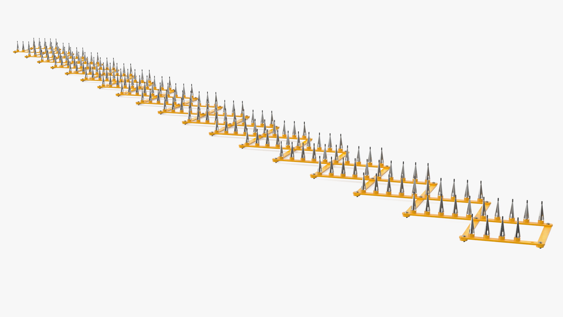 3D Aluminum Police Tire Spike Yellow model