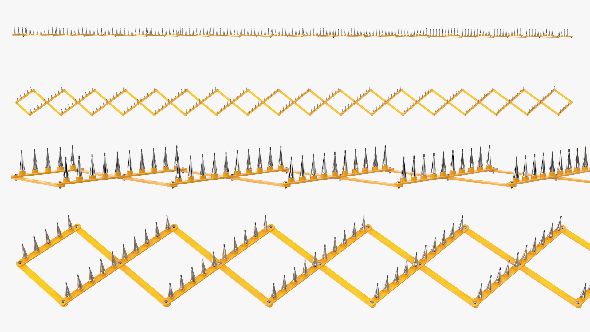 3D Aluminum Police Tire Spike Yellow model