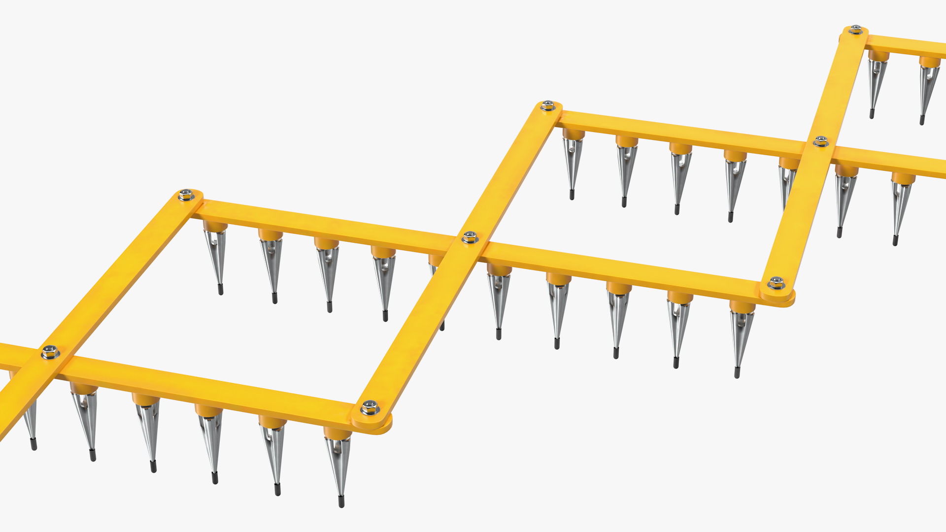 3D Aluminum Police Tire Spike Yellow model