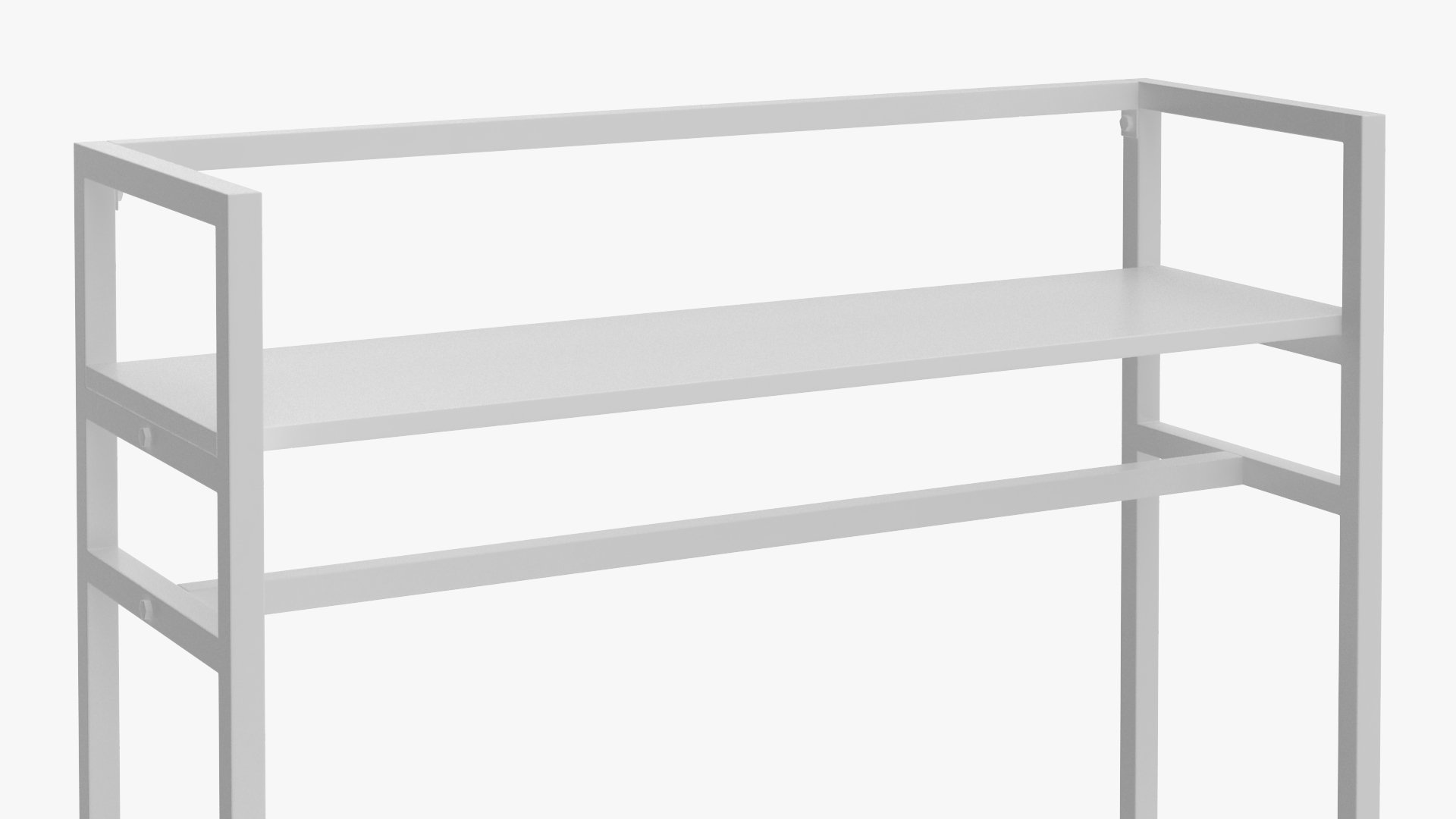 3D Cloth Rack with Shelf White Color model