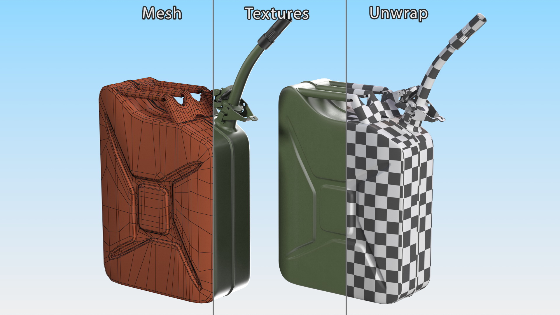 3D model Metal Fuel Can with Flexible Spout Green