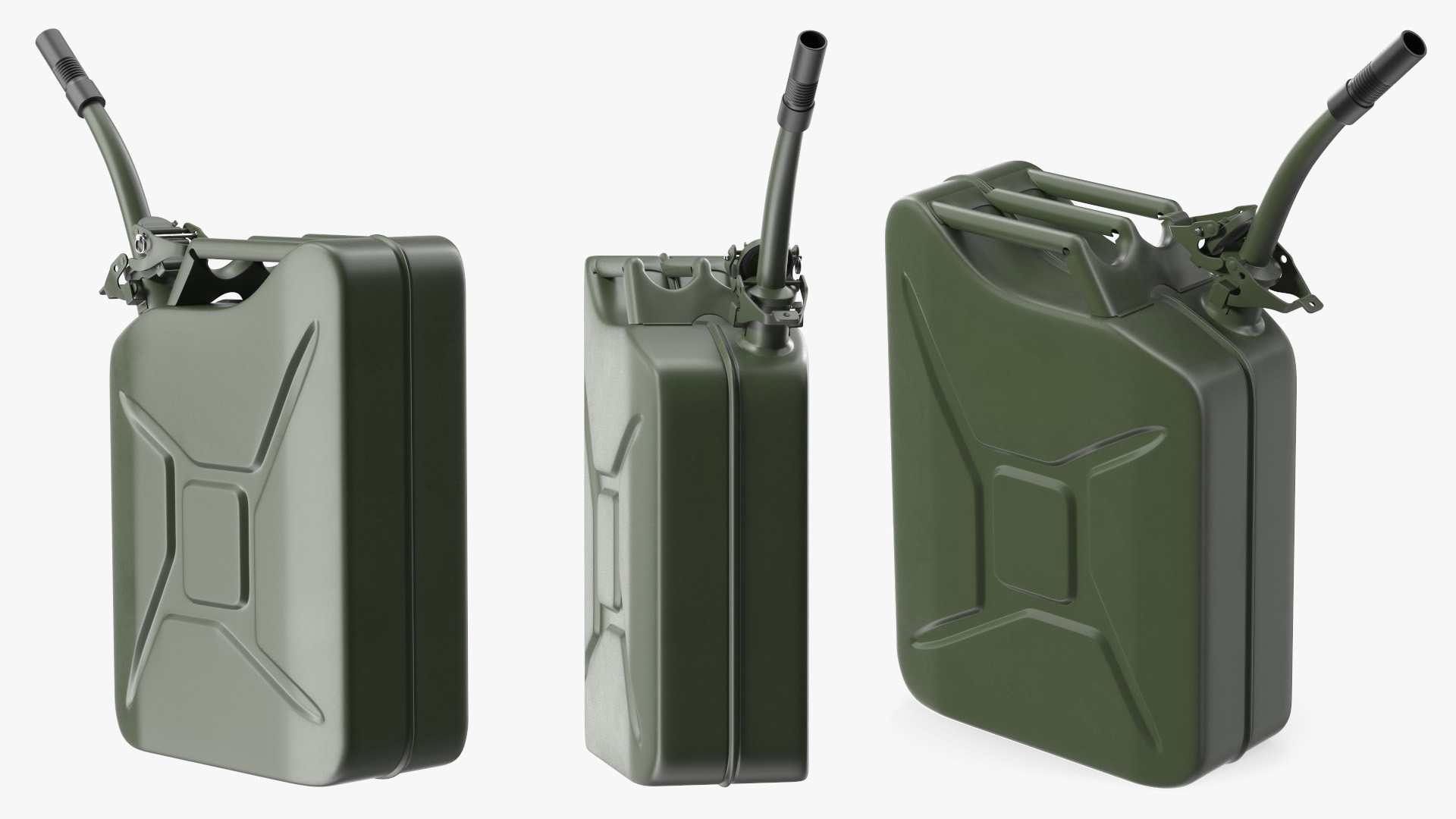 3D model Metal Fuel Can with Flexible Spout Green
