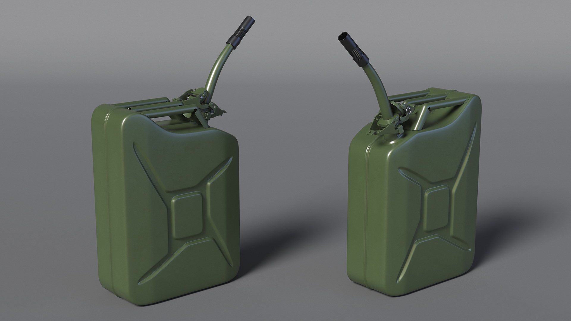3D model Metal Fuel Can with Flexible Spout Green