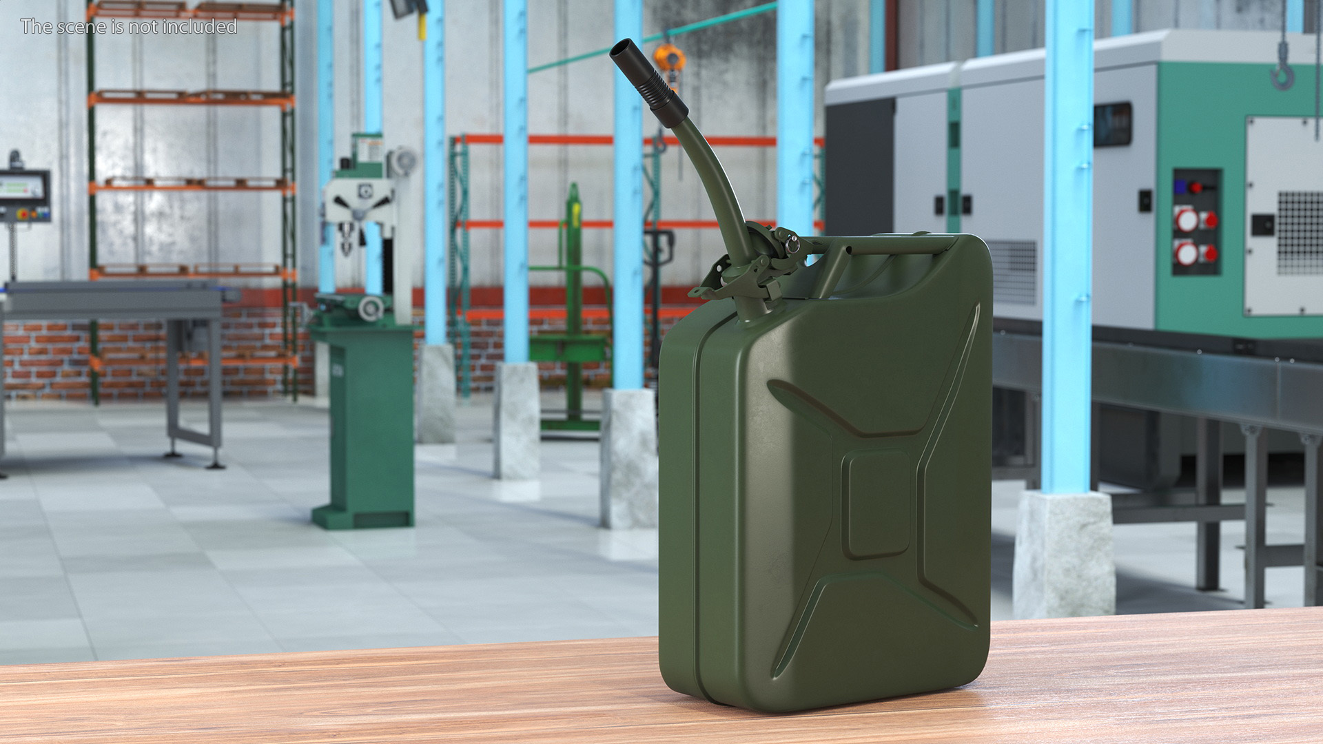 3D model Metal Fuel Can with Flexible Spout Green