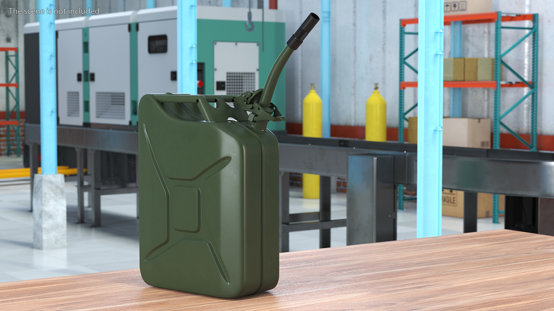 3D model Metal Fuel Can with Flexible Spout Green