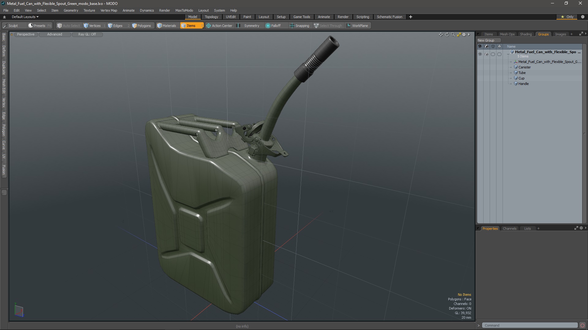 3D model Metal Fuel Can with Flexible Spout Green