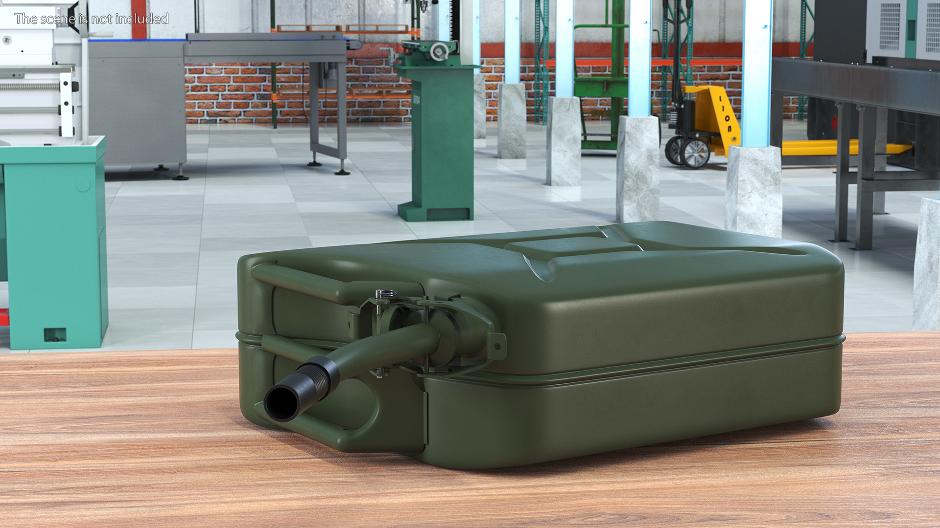 3D model Metal Fuel Can with Flexible Spout Green