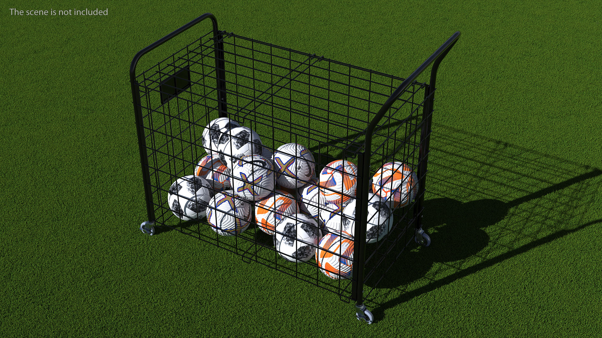 3D model Black Metal Organizer Containing Soccer Balls