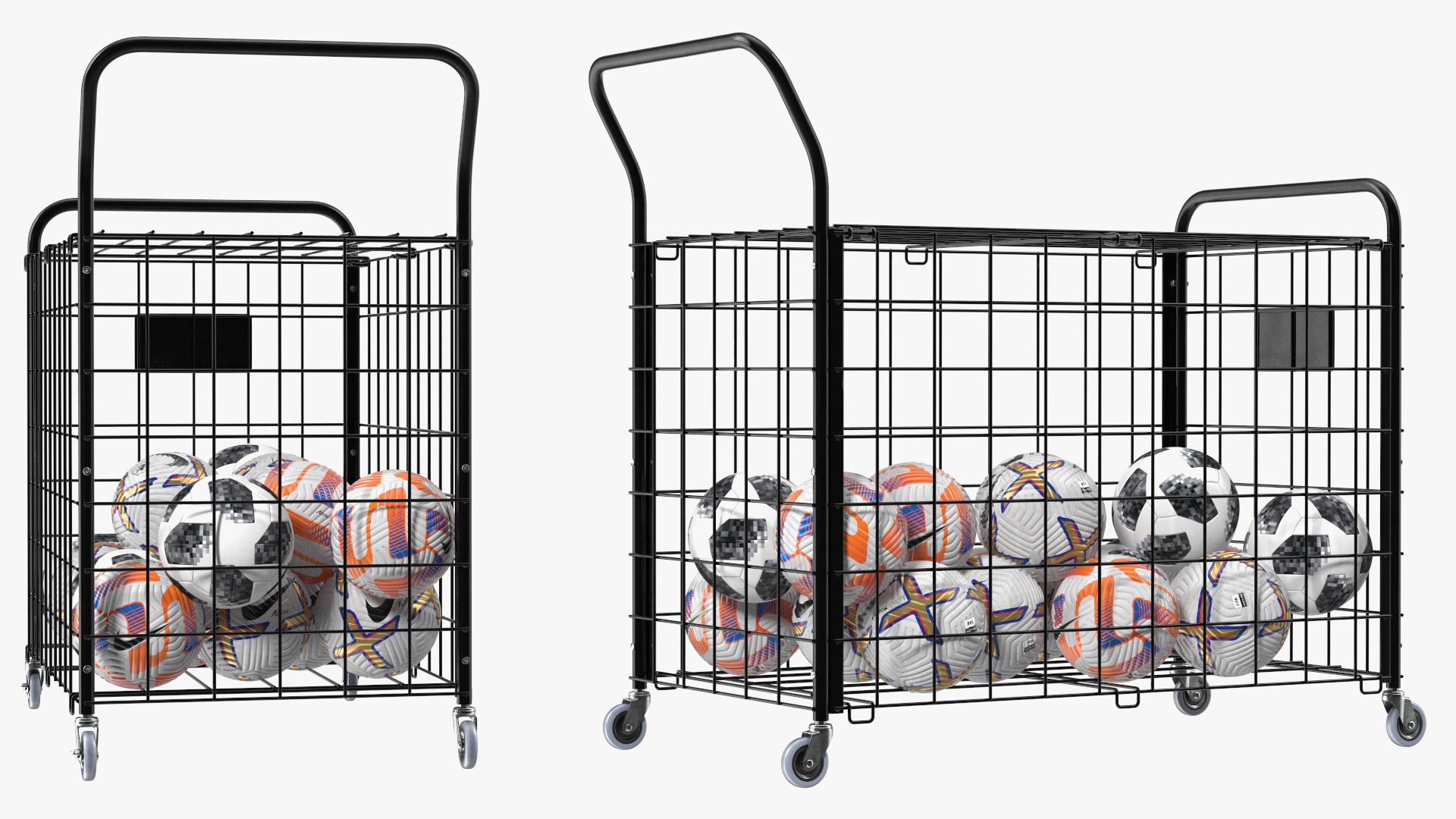 3D model Black Metal Organizer Containing Soccer Balls