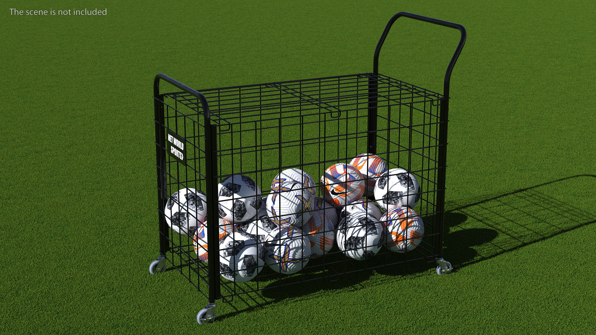 3D model Black Metal Organizer Containing Soccer Balls