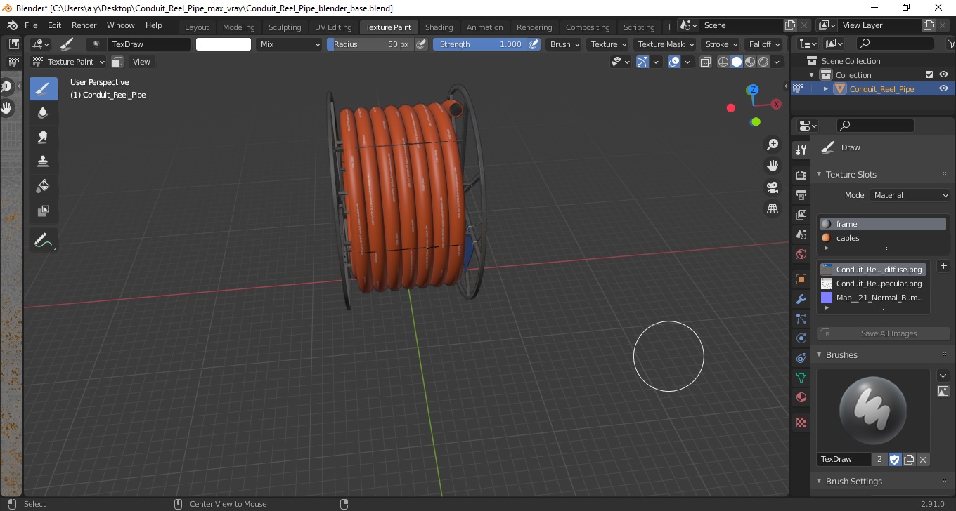 Conduit Reel Pipe 3D