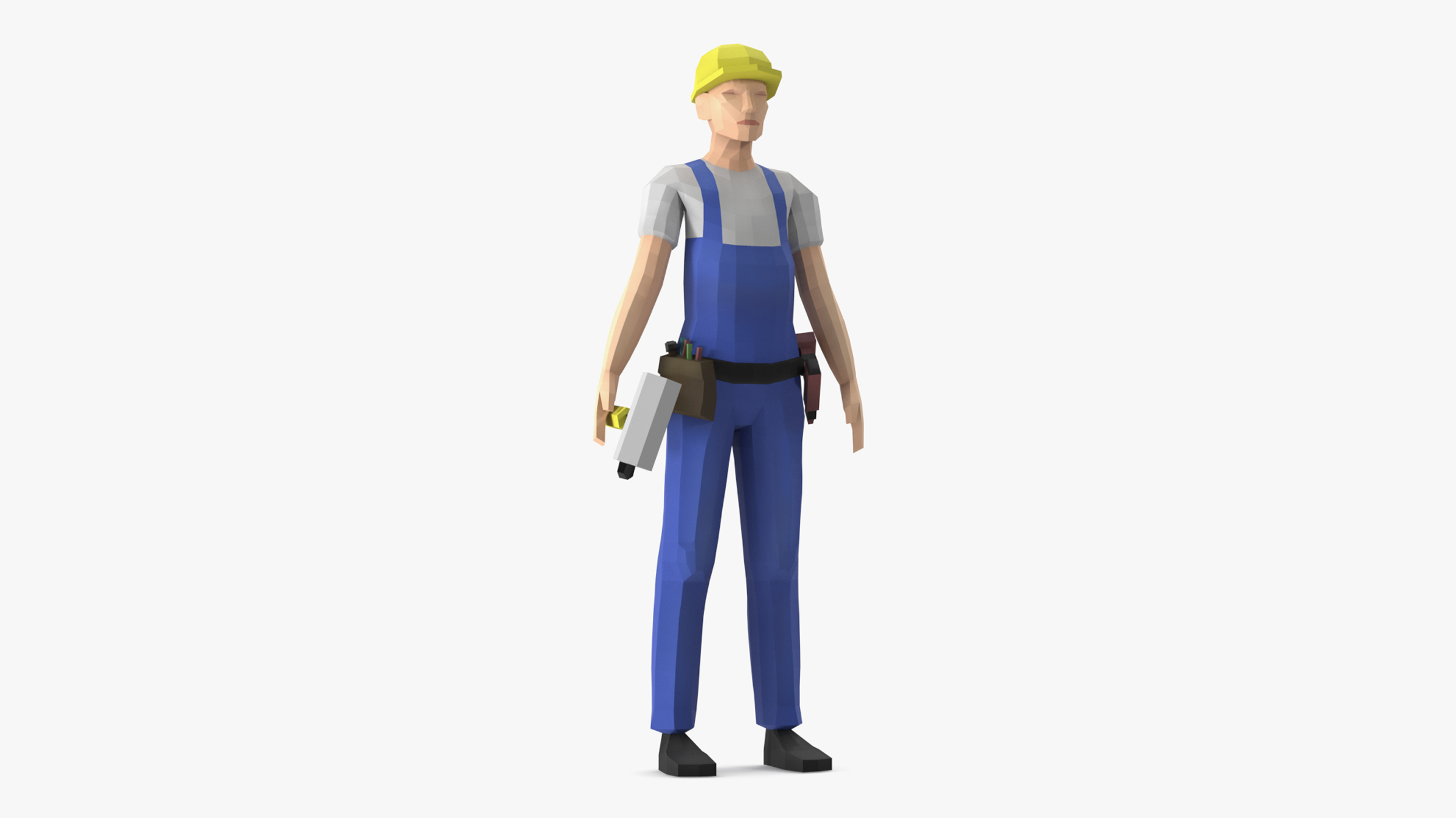 Construction Worker Low Poly Rigged for Maya 3D model
