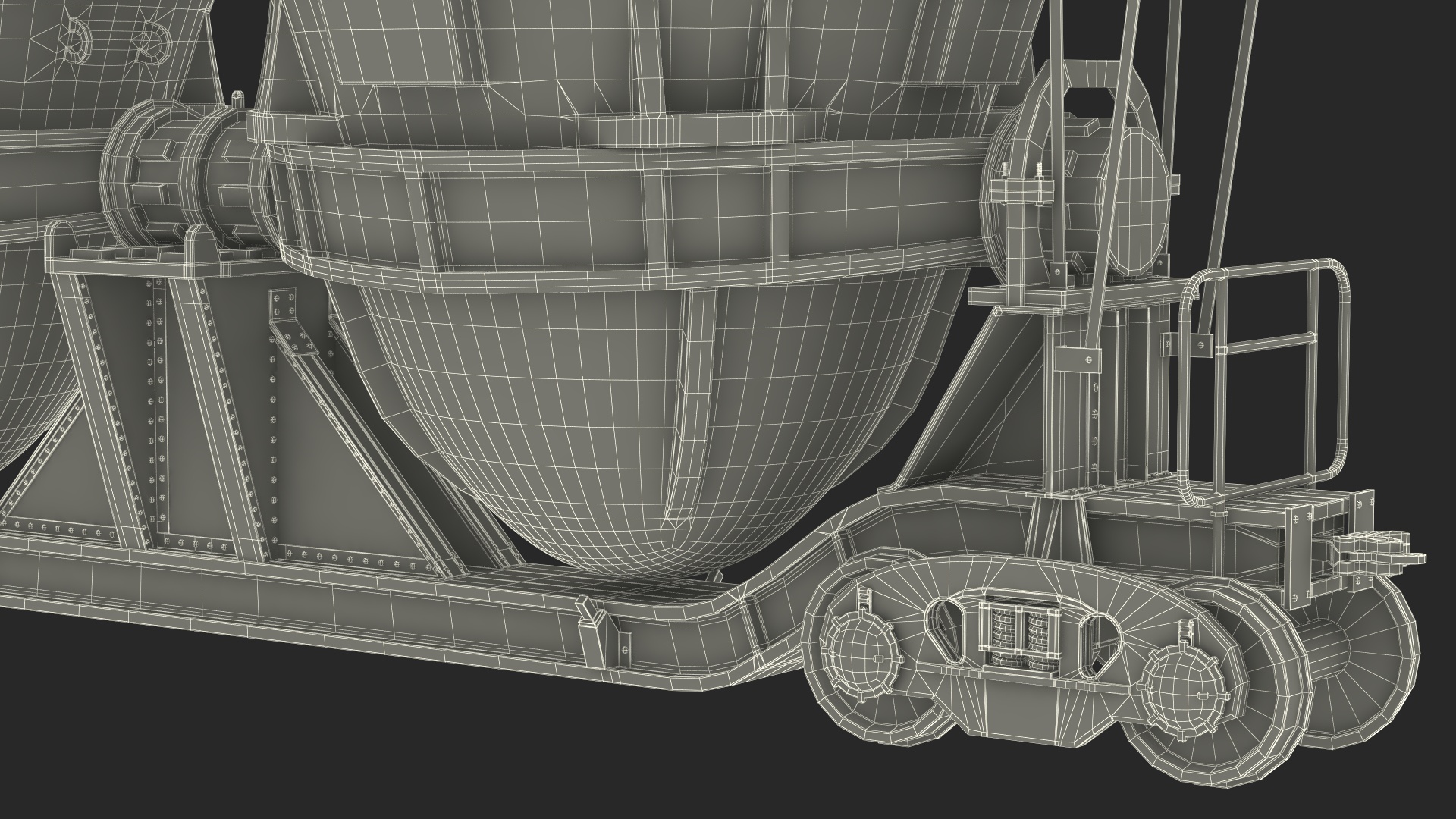 3D model Old Rusted Double Pot Slag Car