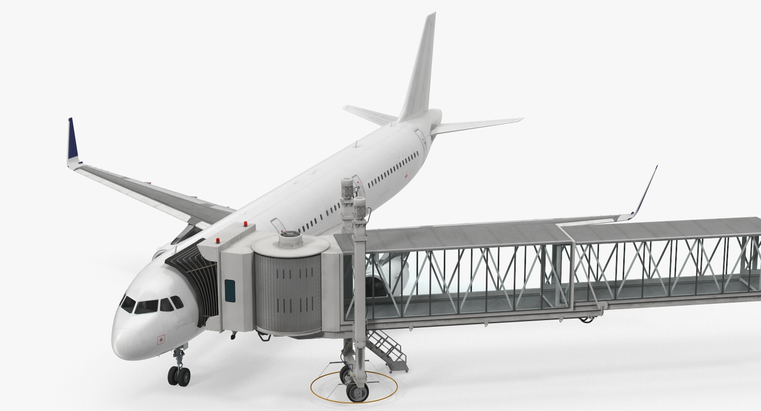 3D model Airport Jetway Passenger Bridge with Aircraft