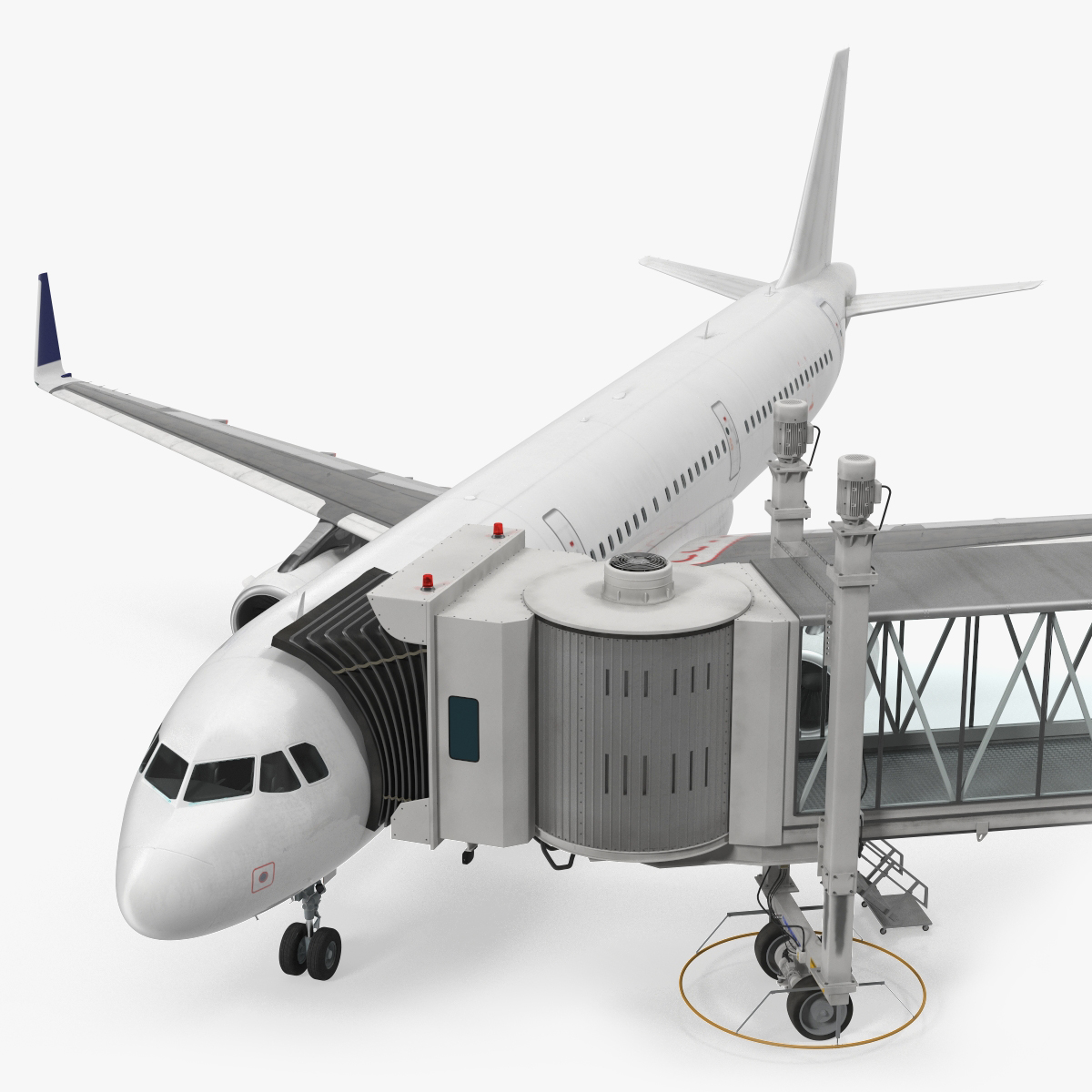 Airport Jetway Passenger Bridge with Aircraft, view 4