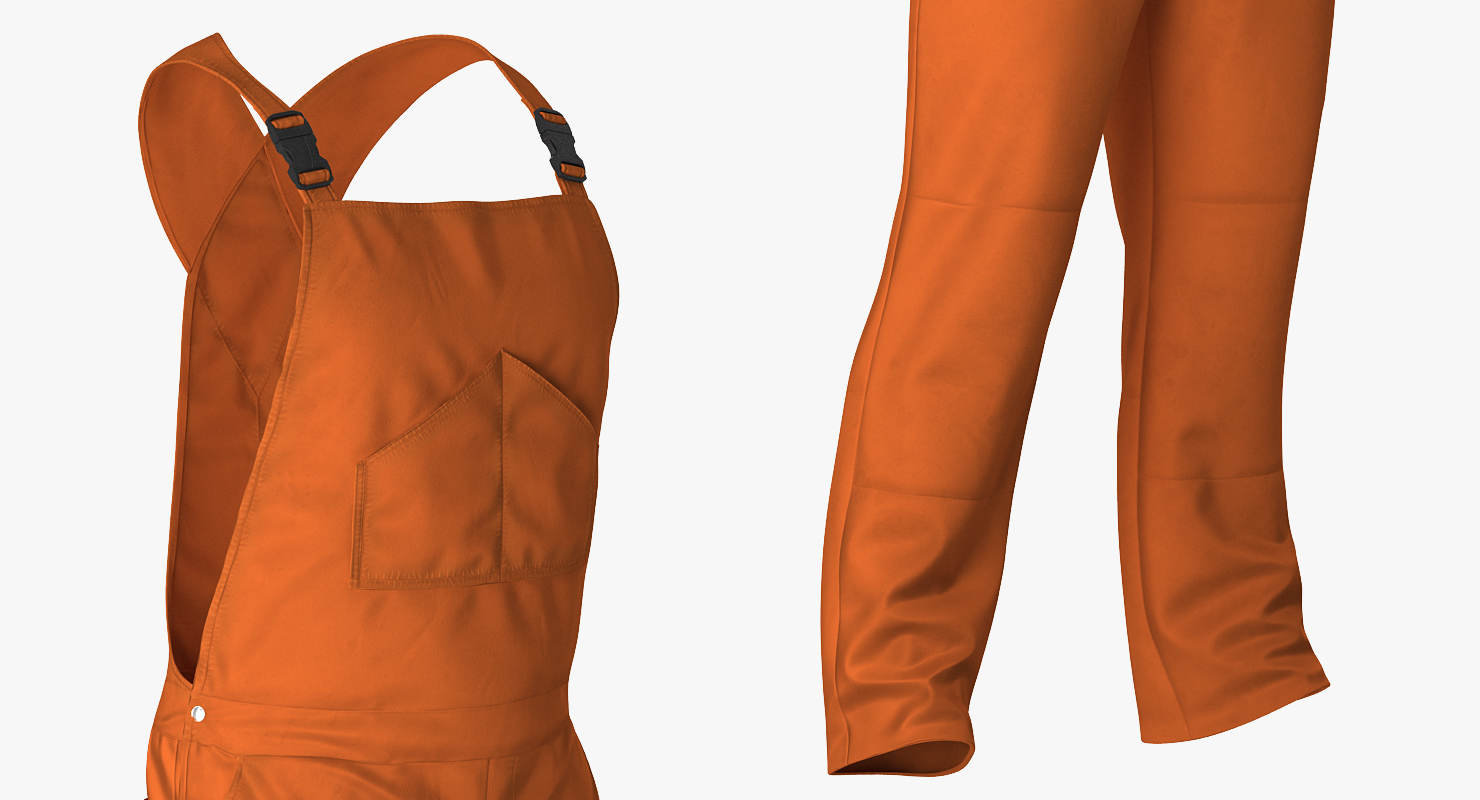 3D model Factory Worker Orange Overalls