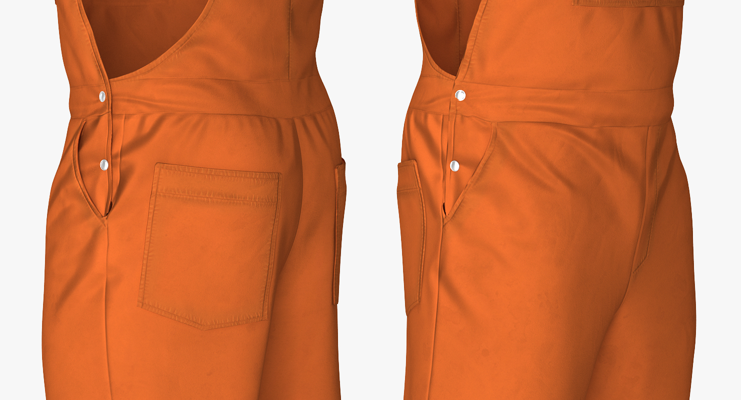 3D model Factory Worker Orange Overalls