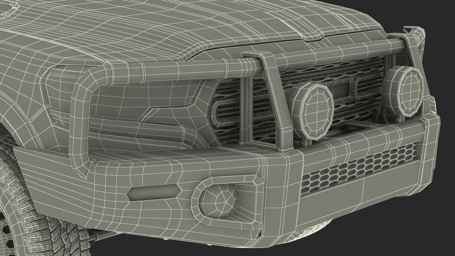 3D Crew Cab 4x4 Truck No Bed Simple Interior