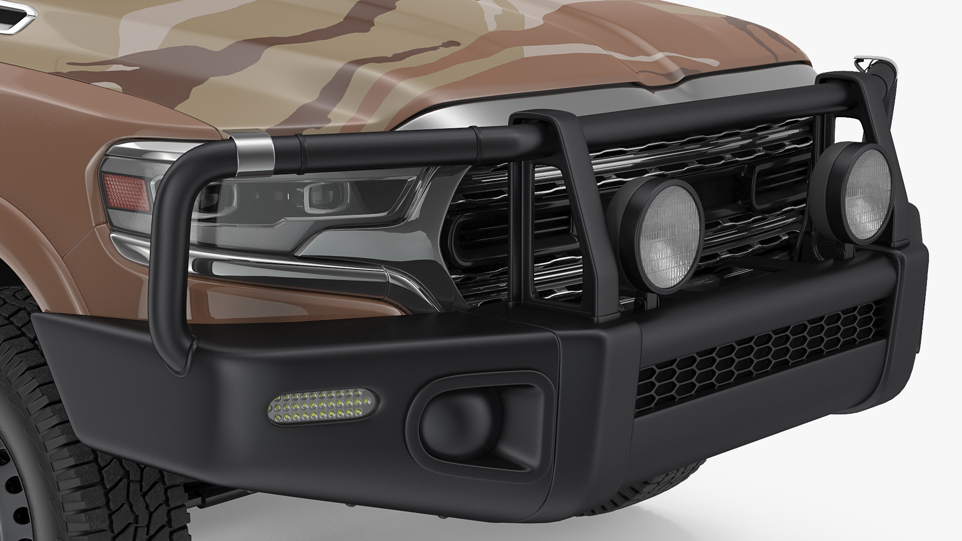 3D Crew Cab 4x4 Truck No Bed Simple Interior