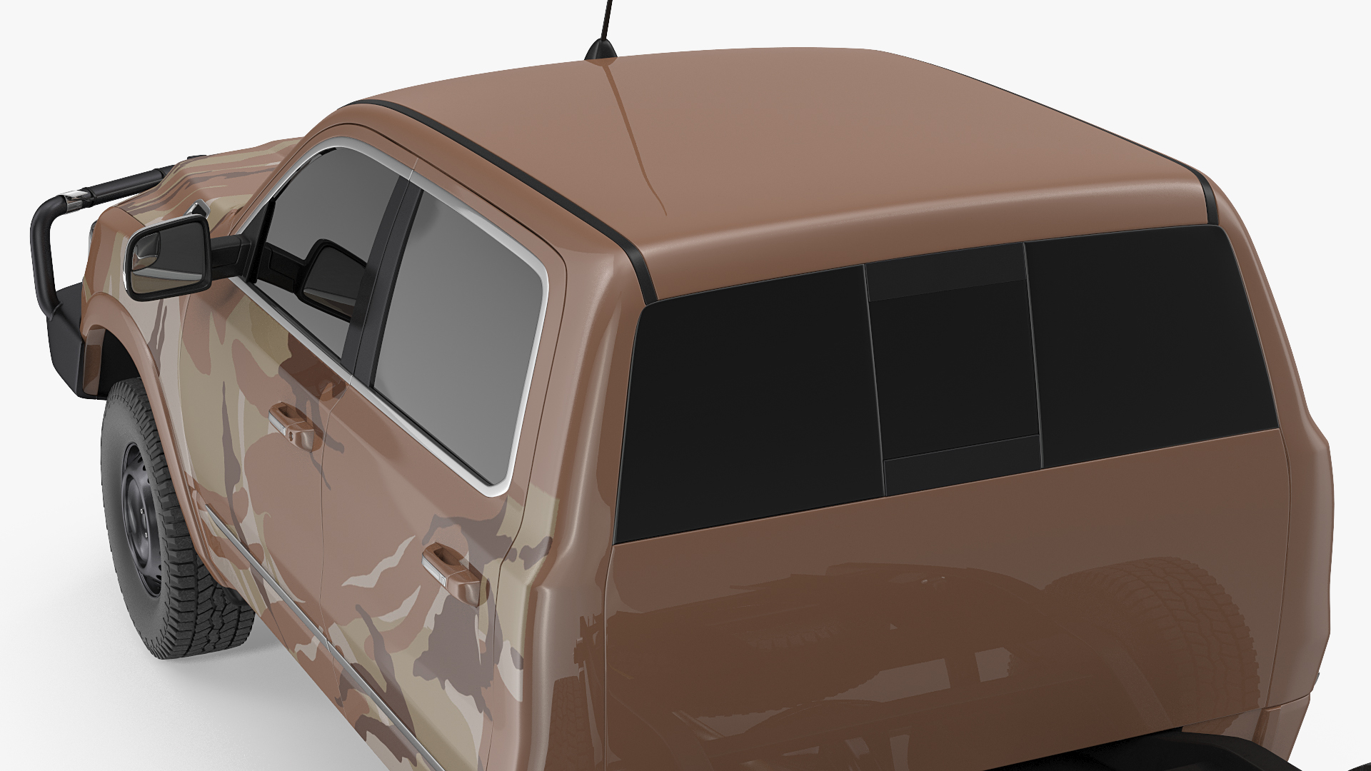 3D Crew Cab 4x4 Truck No Bed Simple Interior