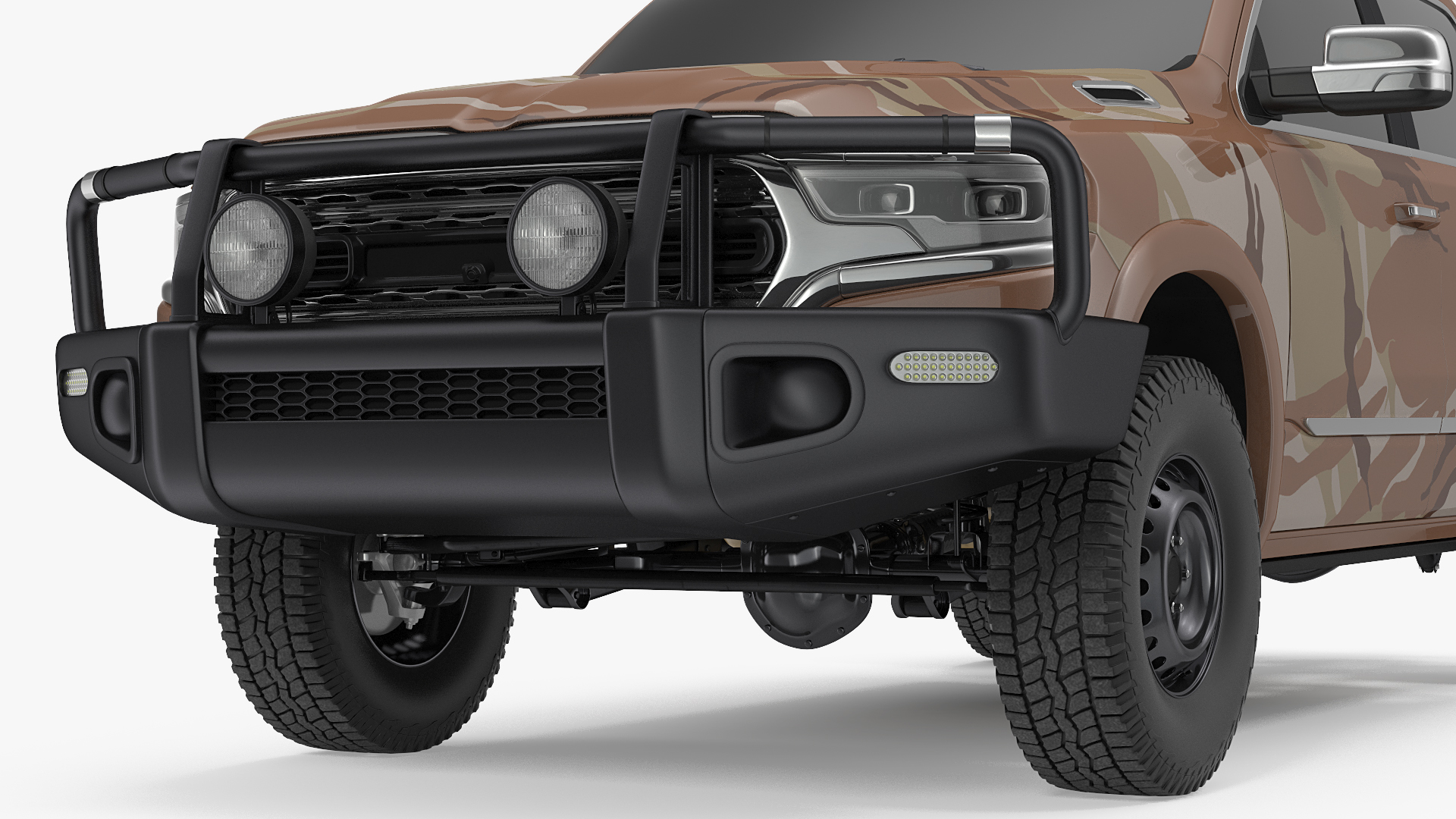 3D Crew Cab 4x4 Truck No Bed Simple Interior