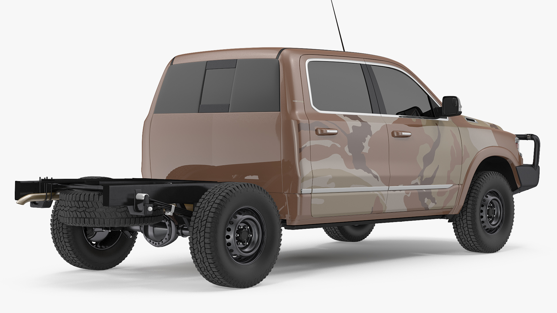 3D Crew Cab 4x4 Truck No Bed Simple Interior