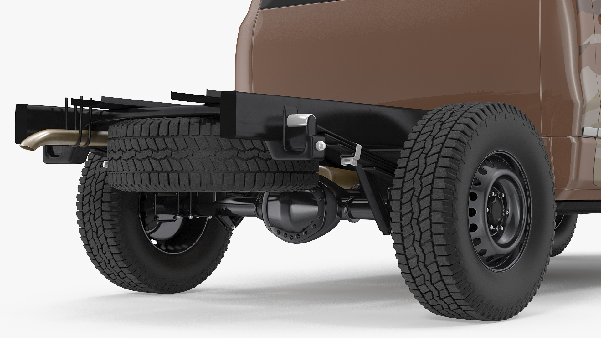 3D Crew Cab 4x4 Truck No Bed Simple Interior