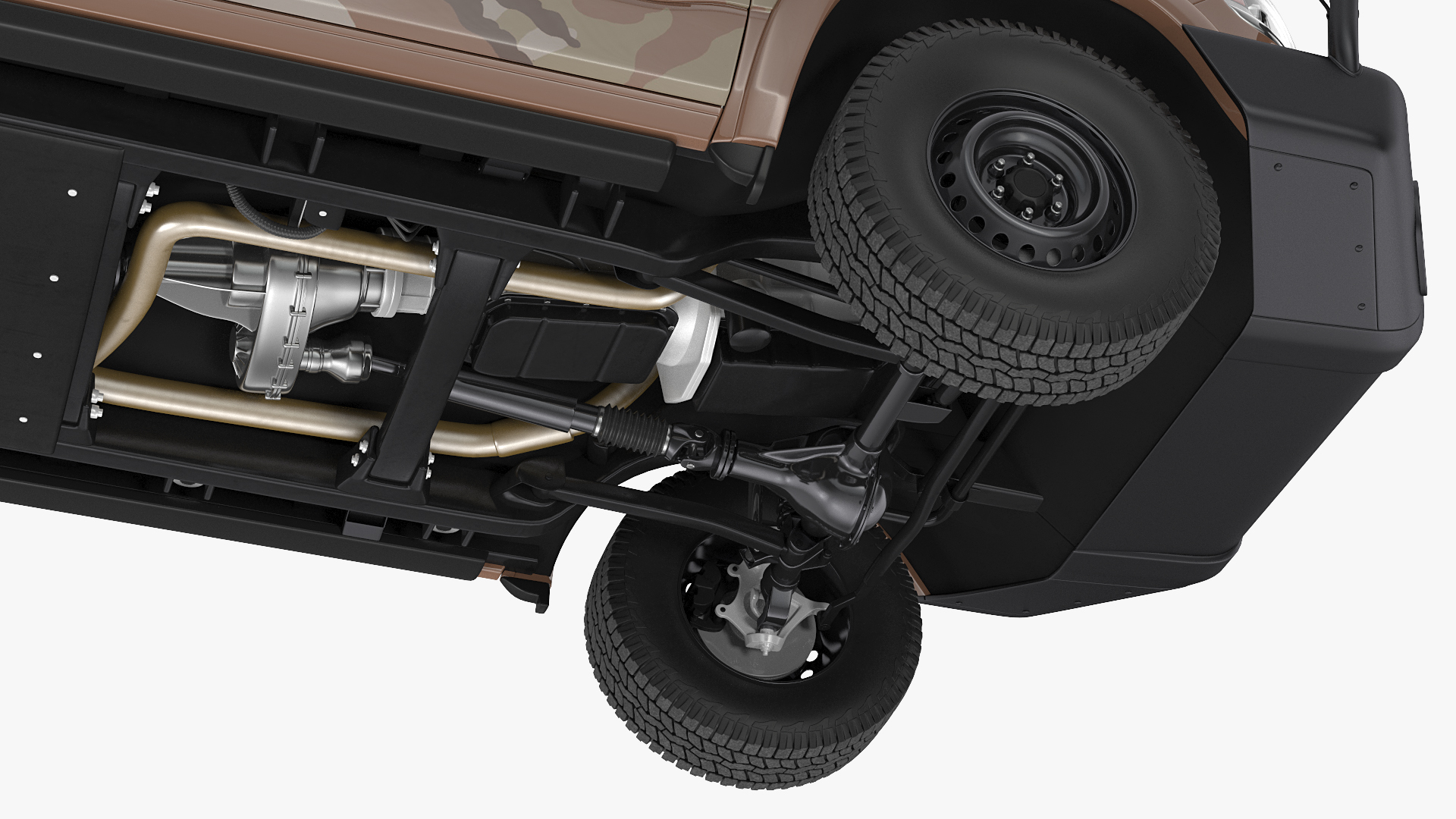 3D Crew Cab 4x4 Truck No Bed Simple Interior