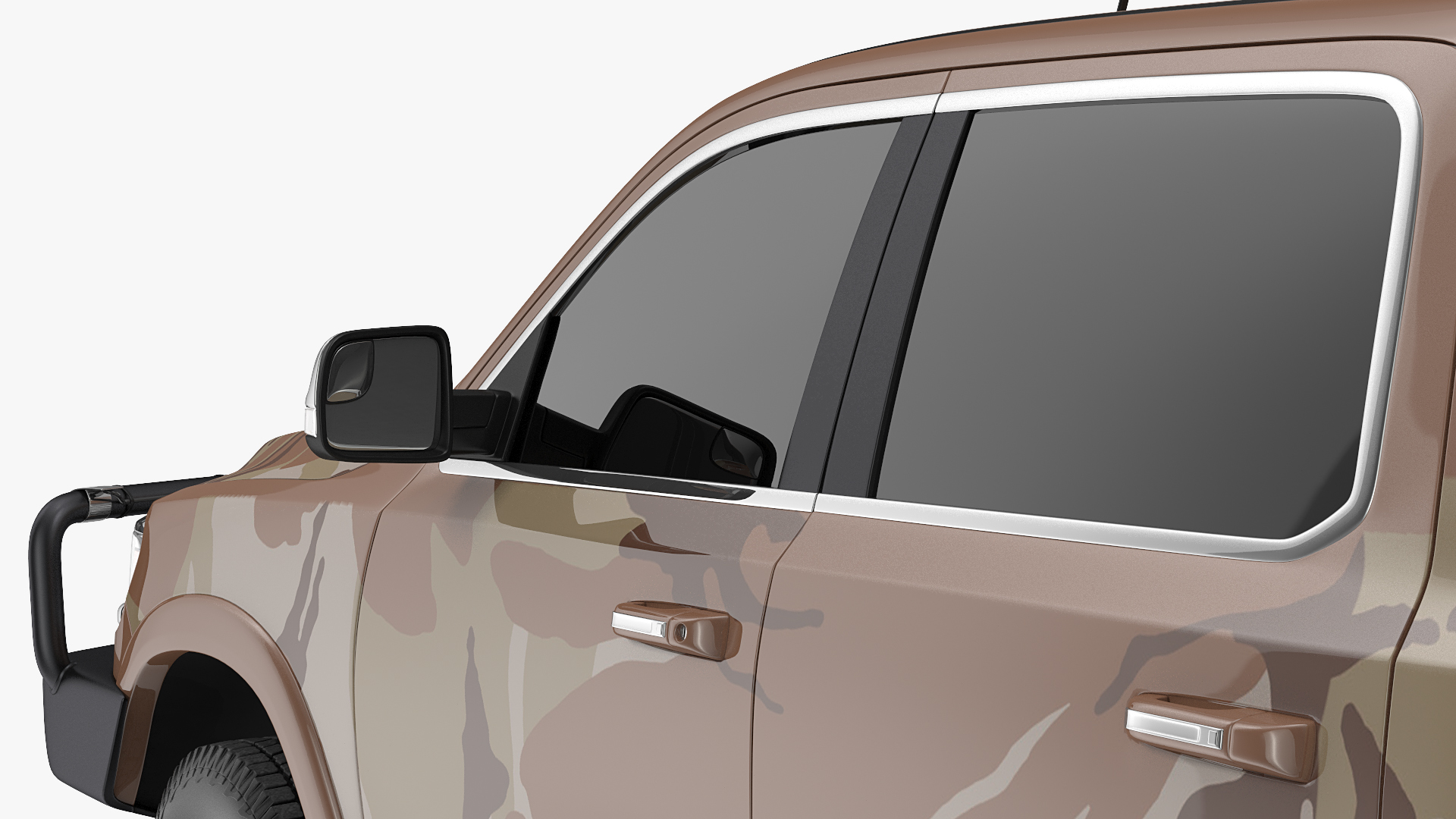 3D Crew Cab 4x4 Truck No Bed Simple Interior
