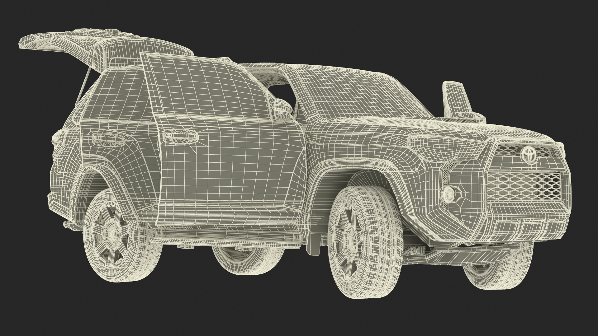 Toyota 4Runner Towing Caravan Hobby Rigged 3D