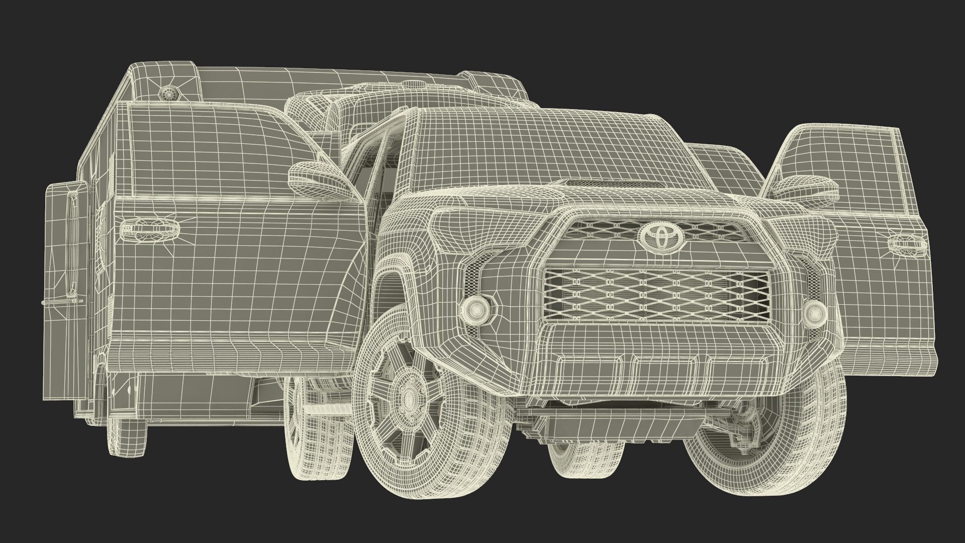 Toyota 4Runner Towing Caravan Hobby Rigged 3D