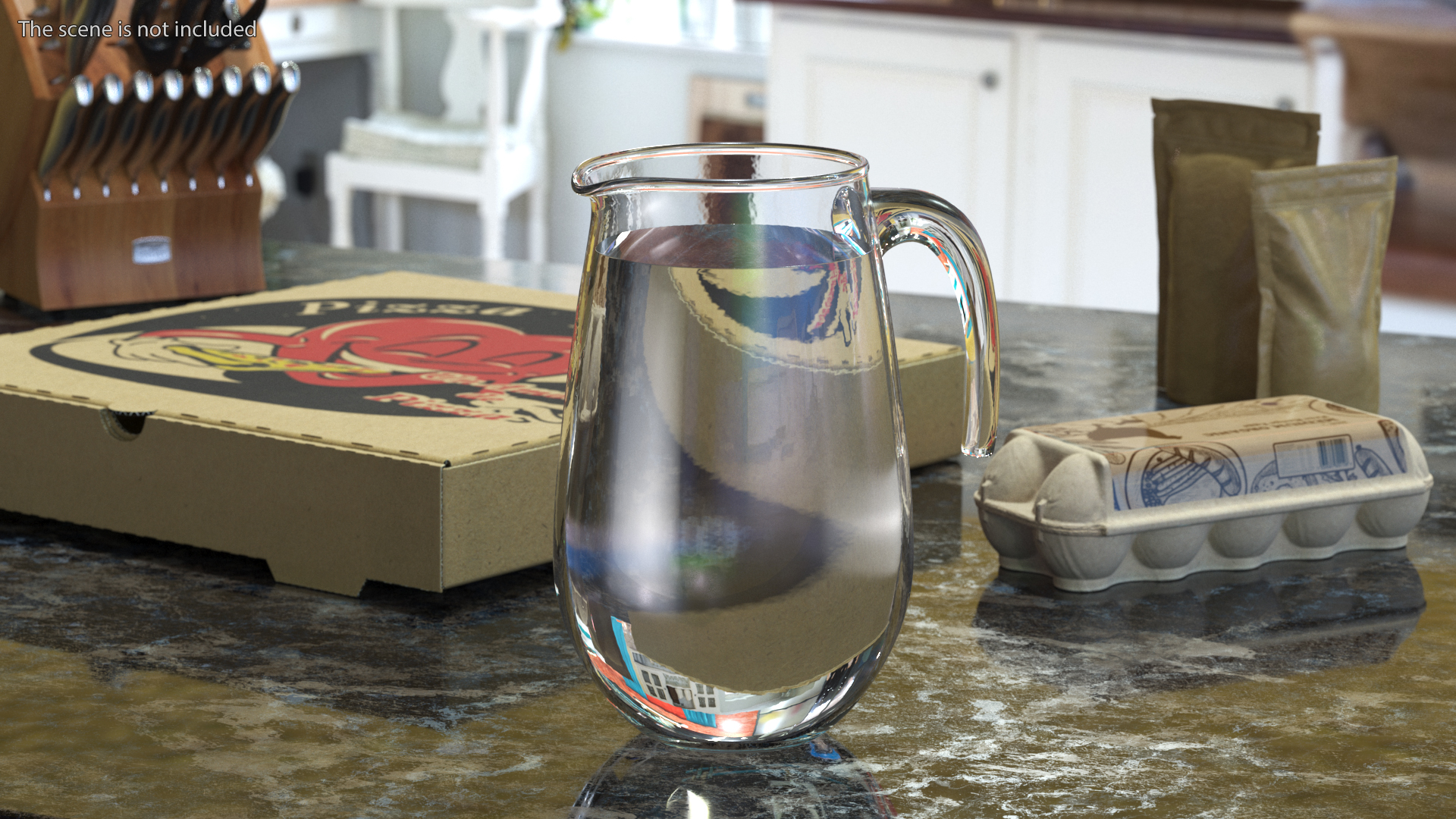 Glass Jug Hook Handle With Water 3D