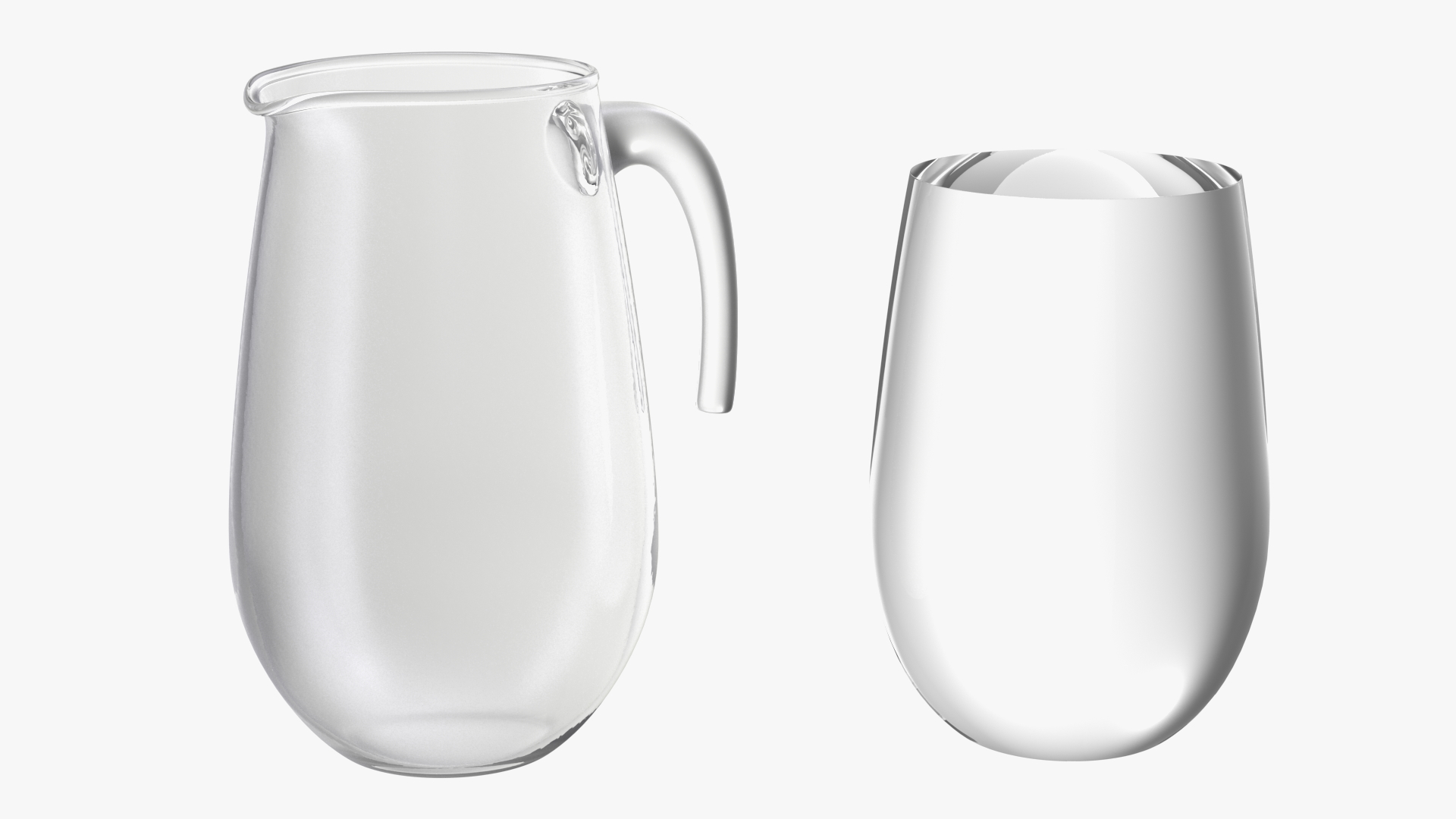Glass Jug Hook Handle With Water 3D