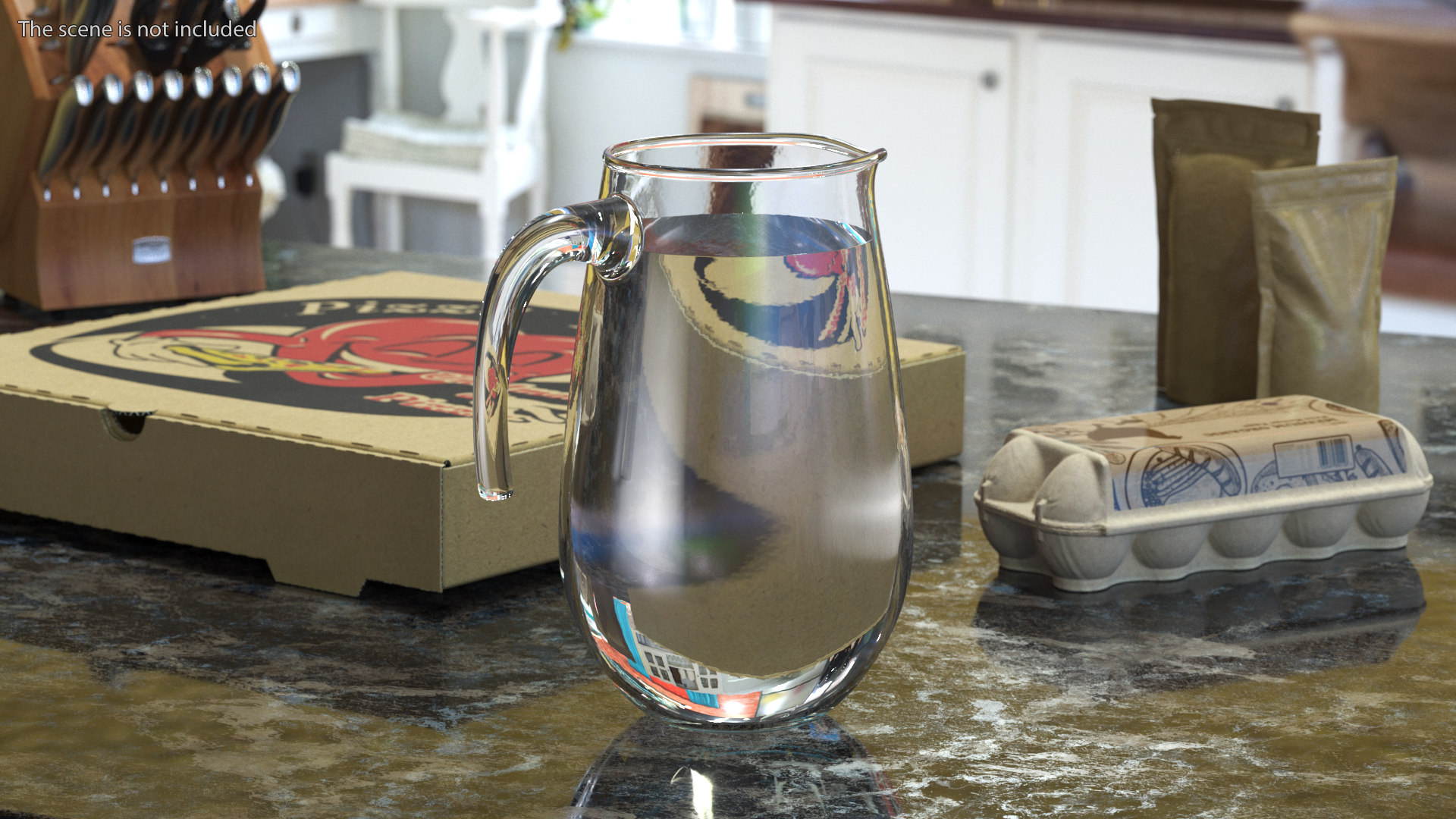 Glass Jug Hook Handle With Water 3D