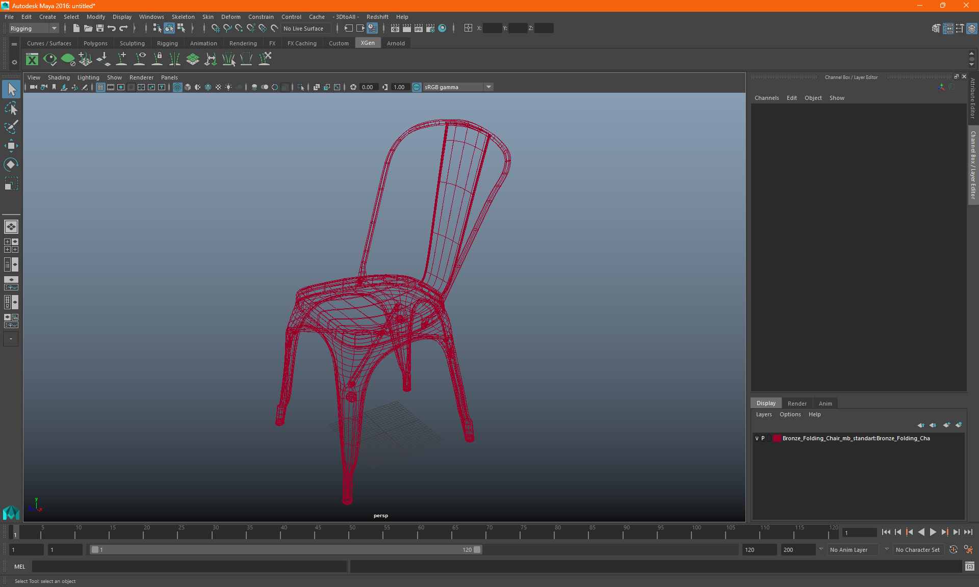 Yellow Stackable Chair 3D