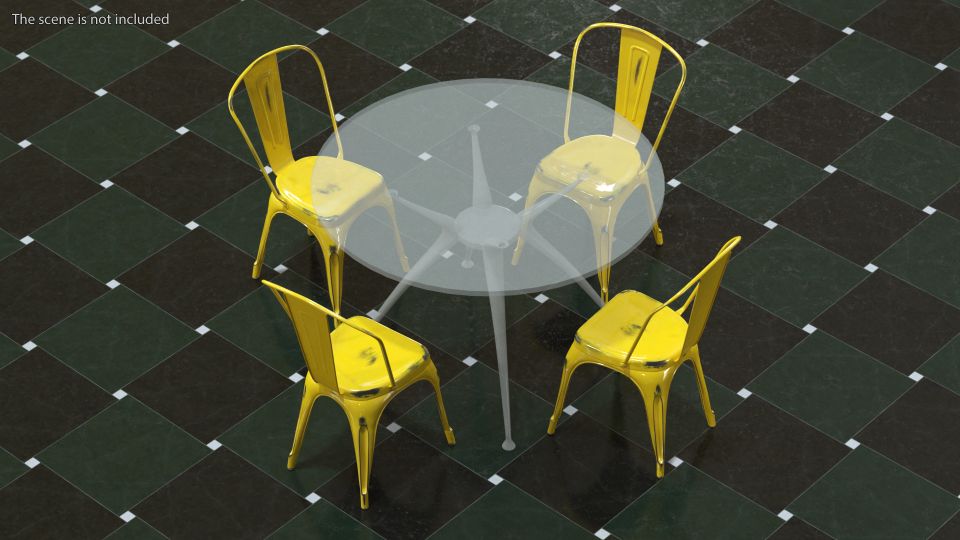 Yellow Stackable Chair 3D